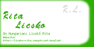 rita licsko business card